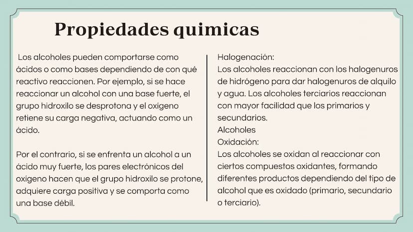 Y Y Y p q q q rq q pq q
Indice
-Que es un alcohol
-Estructura química
-Nomenclatura
-Tipos
-Estructura física y química
-Aplicaciones
-Ejerc