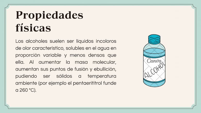 Y Y Y p q q q rq q pq q
Indice
-Que es un alcohol
-Estructura química
-Nomenclatura
-Tipos
-Estructura física y química
-Aplicaciones
-Ejerc