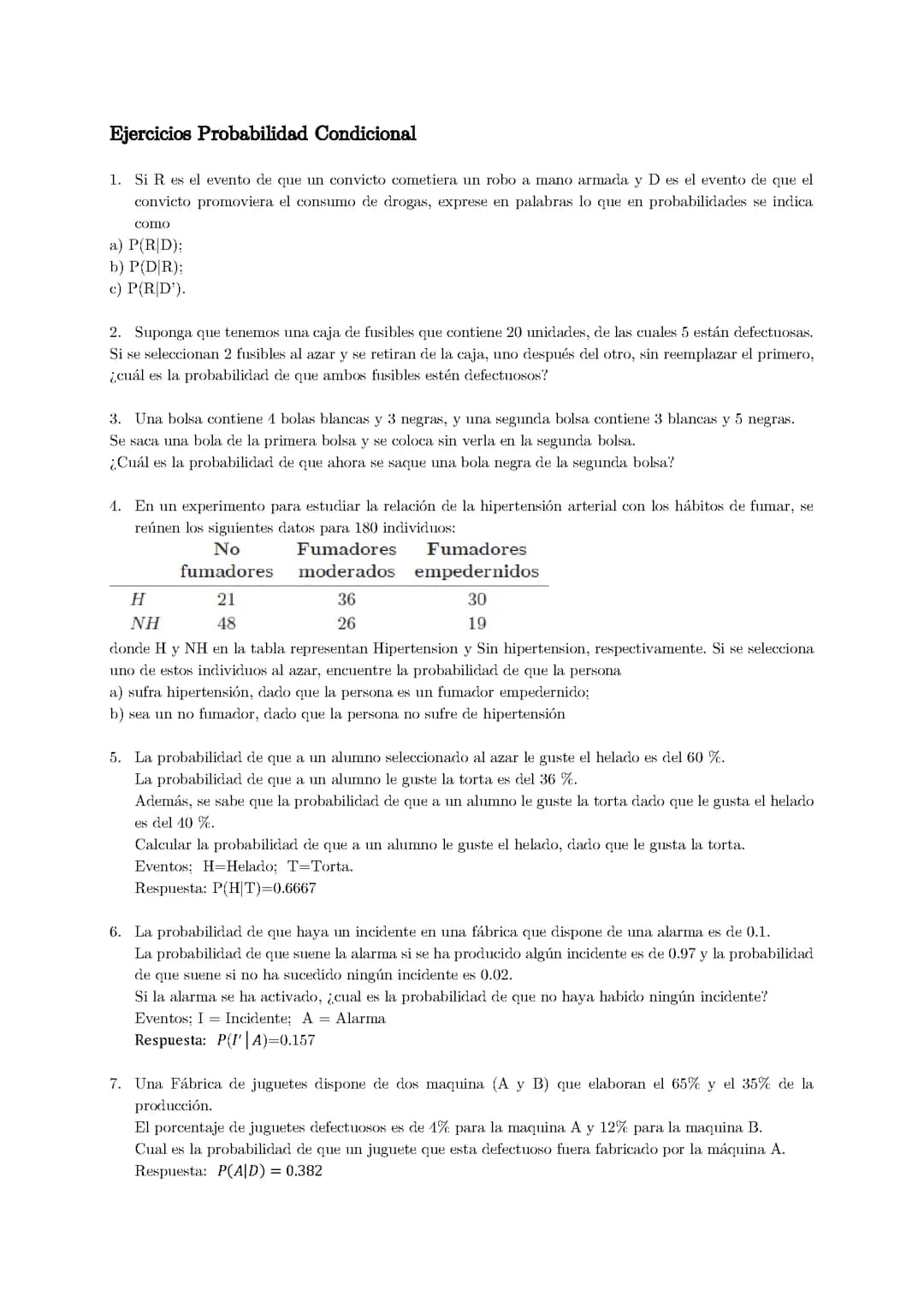 Ejercicios Probabilidad Condicional
