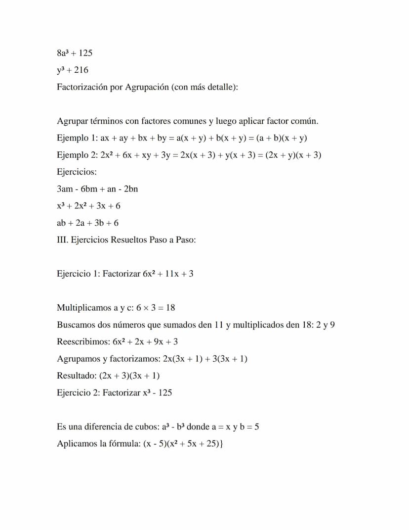La factorización
Introducción a la Factorización
¿Qué es factorizar? Factorizar una expresión algebraica consiste en expresarla
como el prod