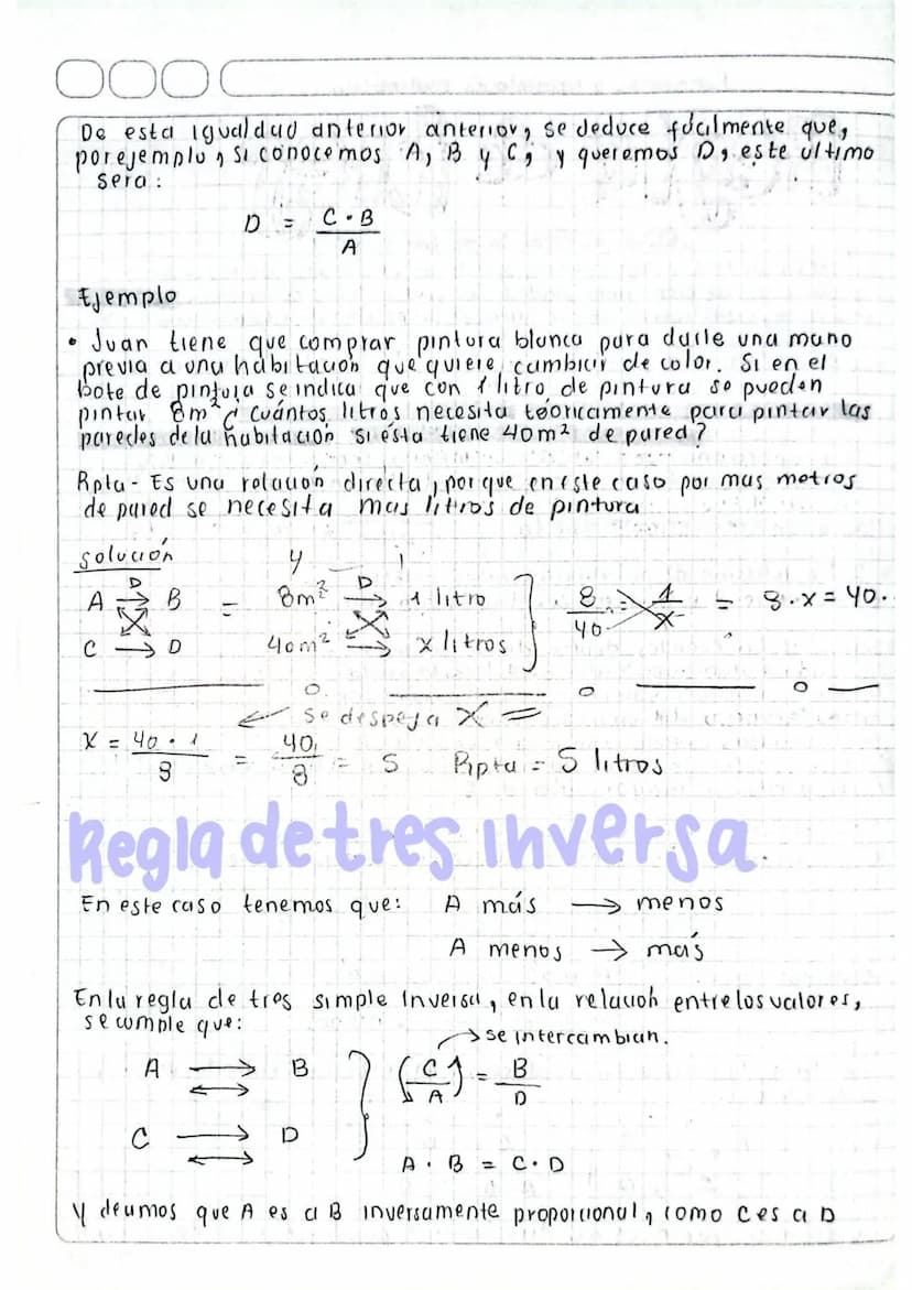 оос
4
Razonamiento y representación mutemática.
&
Regla de tres
¿Que es la regla de tres Simple?
la regla de tres o regla de tres Simple es 