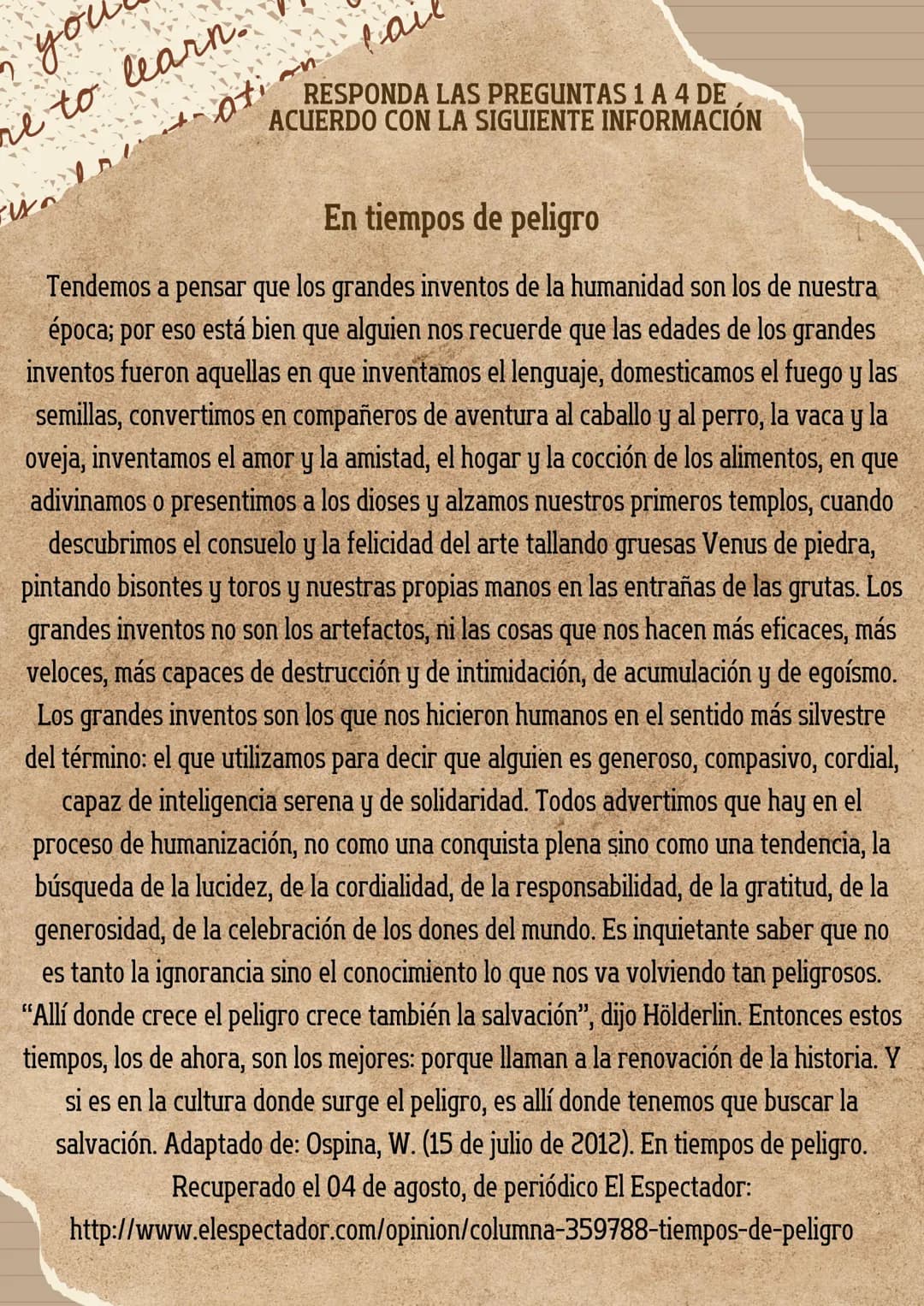 you
re to learn.
ati
Cail
Declaration of
Independence
лим
emere
taller lectura
critica
grado 11
T
rongly believe the
u
nou decy you
re to le