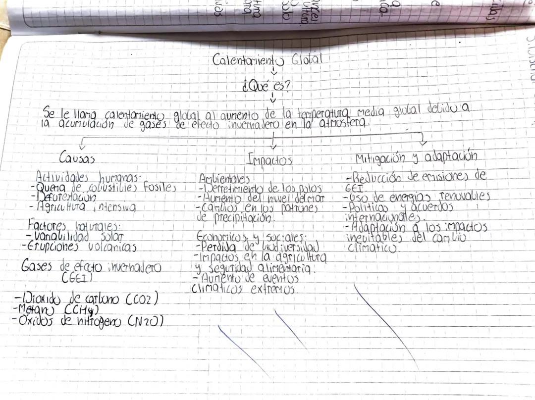 Mapa Conceptual sobre el Impacto del Calentamiento Global