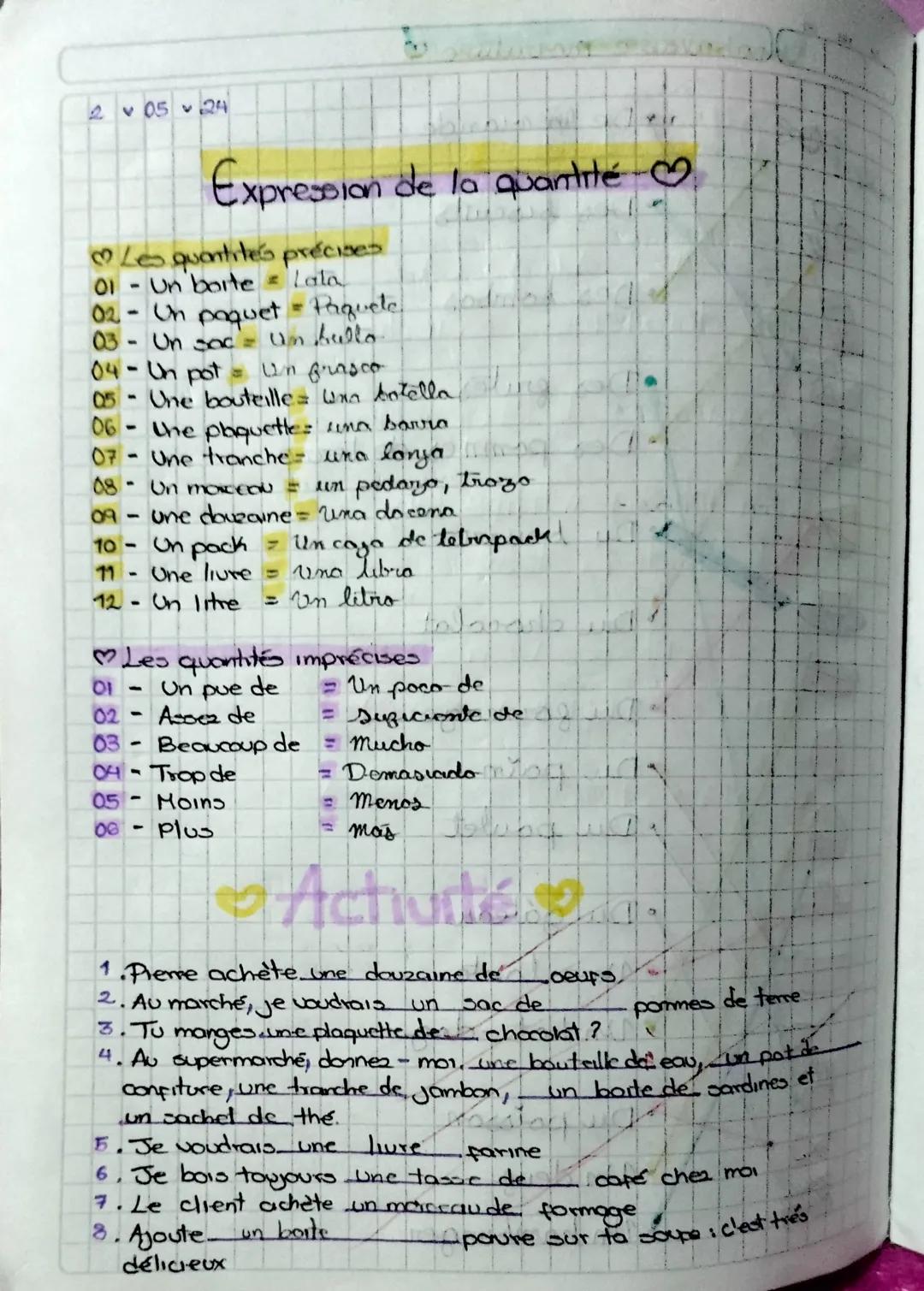 Expresion de la quantite 