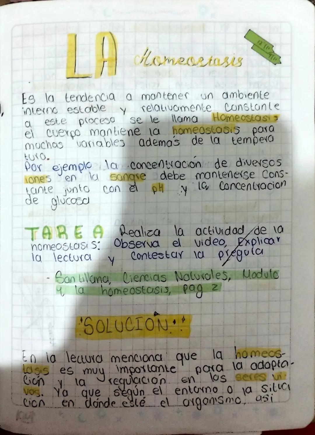 # LA Nomearusis

12(1

Es la tendencia a mantener un ambiente
interno estable y relativamente constante
a este proceso se le llama Homeostas