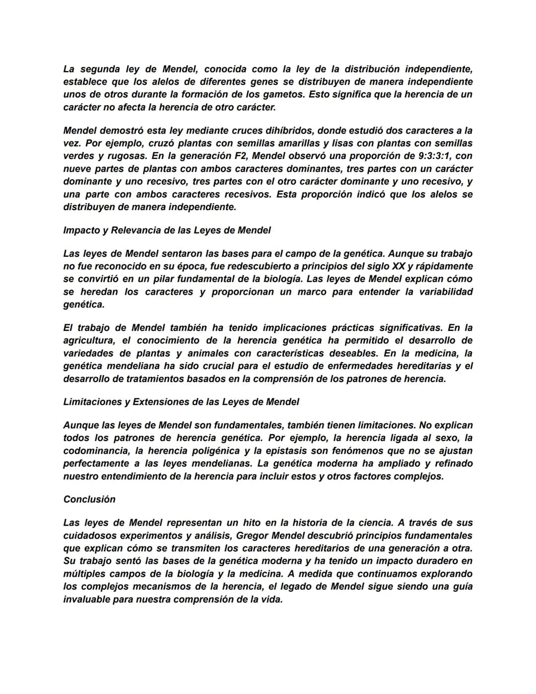Leyes de Mendel: Fundamentos
de la Genética Clásica
El estudio de la herencia genética tiene sus raíces en el trabajo pionero de Gregor
Mend