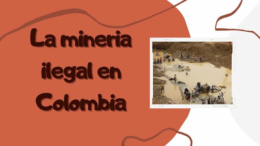 La mineria
ilegal en
Colombia
CNVFILLM FF1
23-
CANVA STORIES ¿Que es la minería ilegal?
La minería ilegal es la actividad minera que esta
de
