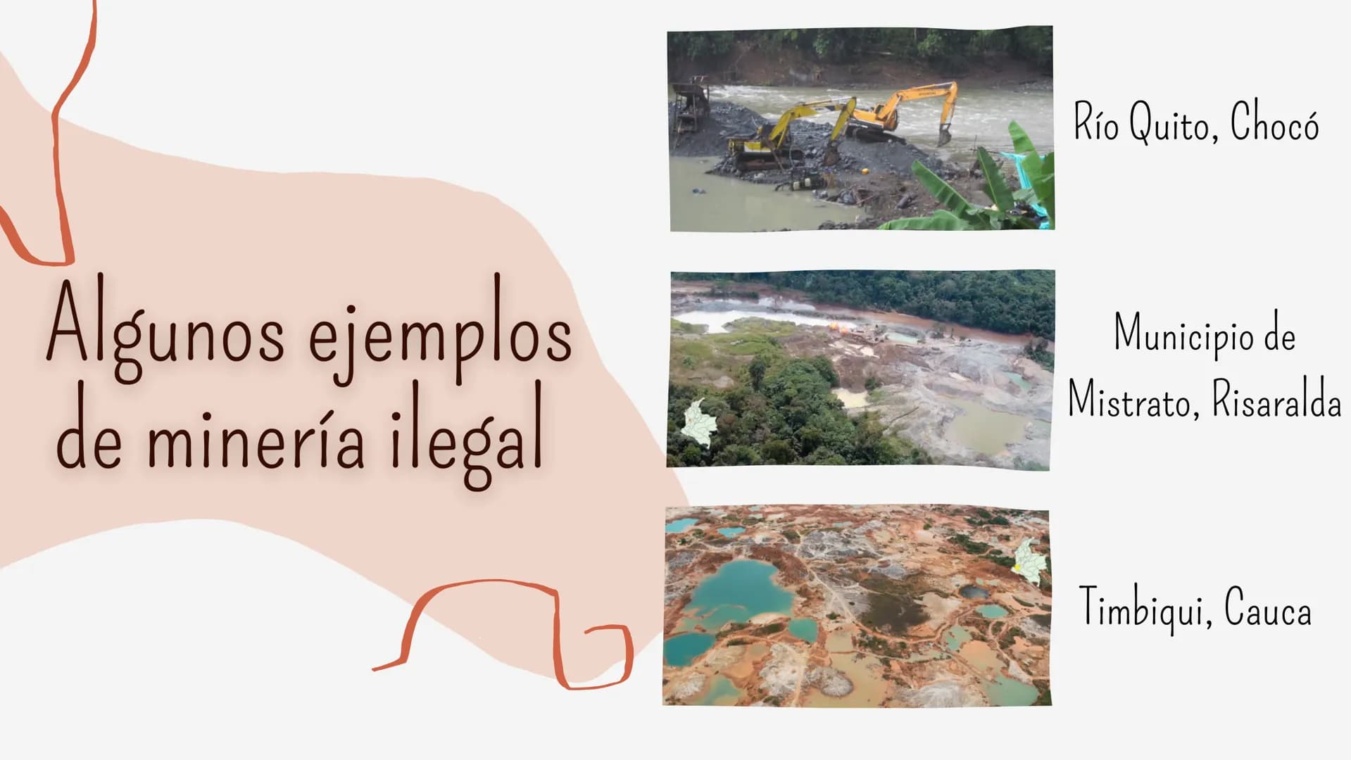 La mineria
ilegal en
Colombia
CNVFILLM FF1
23-
CANVA STORIES ¿Que es la minería ilegal?
La minería ilegal es la actividad minera que esta
de