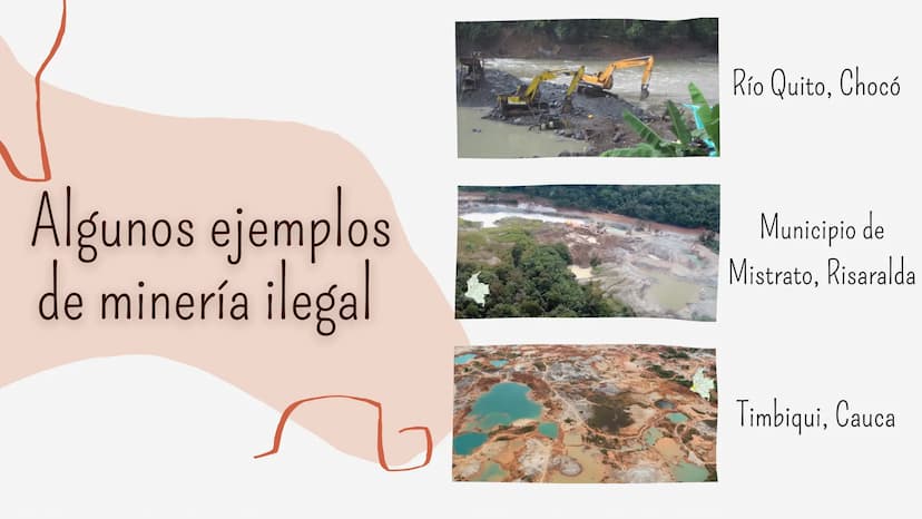 La mineria
ilegal en
Colombia
CNVFILLM FF1
23-
CANVA STORIES ¿Que es la minería ilegal?
La minería ilegal es la actividad minera que esta
de