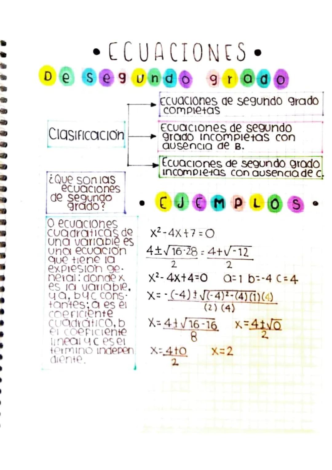 Ecuación de segundo grado