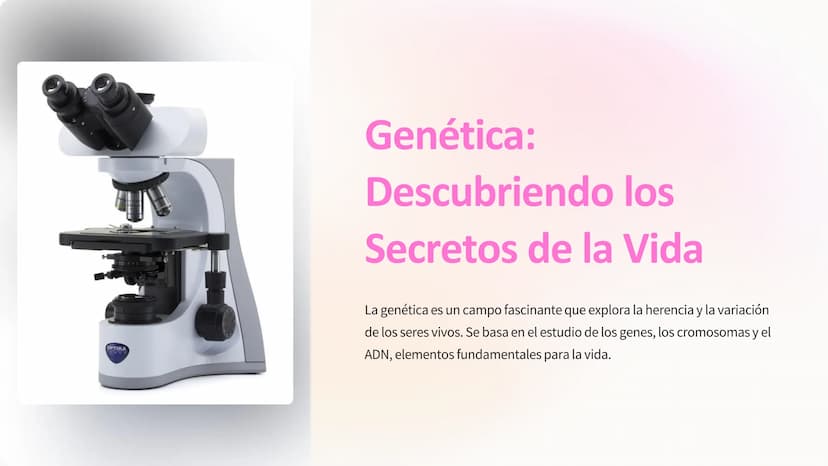 OPTIKA
Genética:
Descubriendo los
Secretos de la Vida
La genética es un campo fascinante que explora la herencia y la variación
de los seres