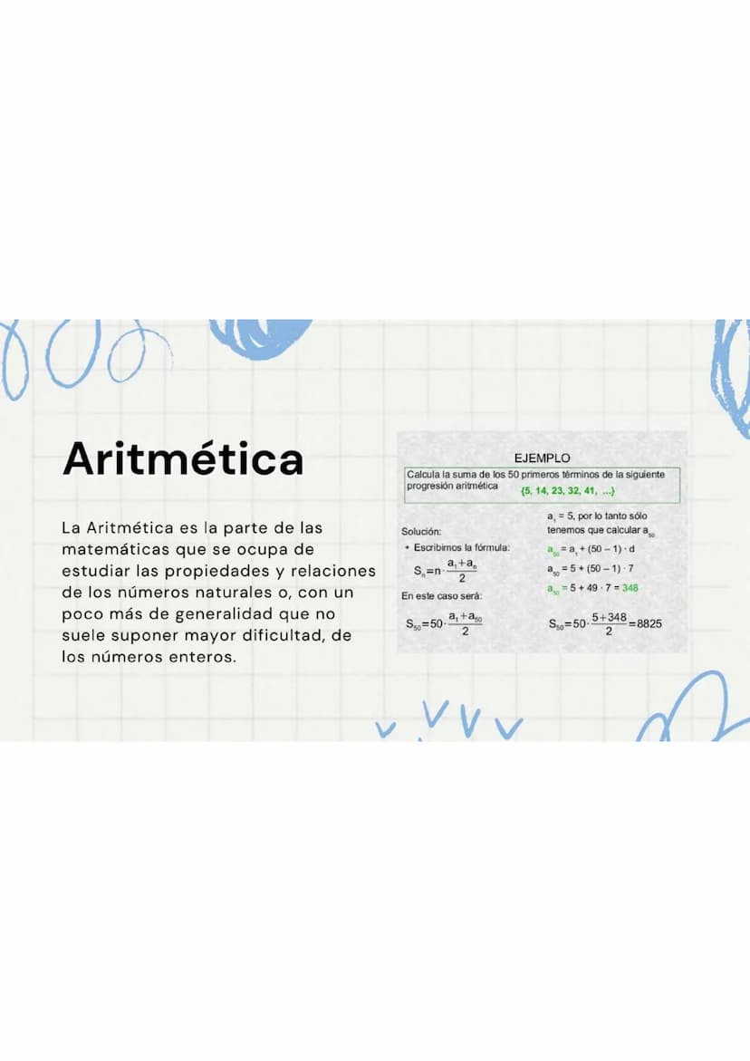 000
Aritmética
La Aritmética es la parte de las
matemáticas que se ocupa de
estudiar las propiedades y relaciones
de los números naturales o