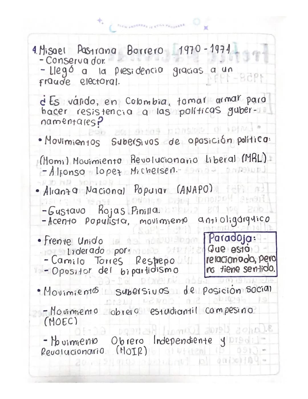 SLOW PROGRESS IS STILL PROGRE
Frente Nacional
1958-1974
0919 960013
[Es un acuerdo o coalición politica entre]
•
y conservadores.
Evitar la 