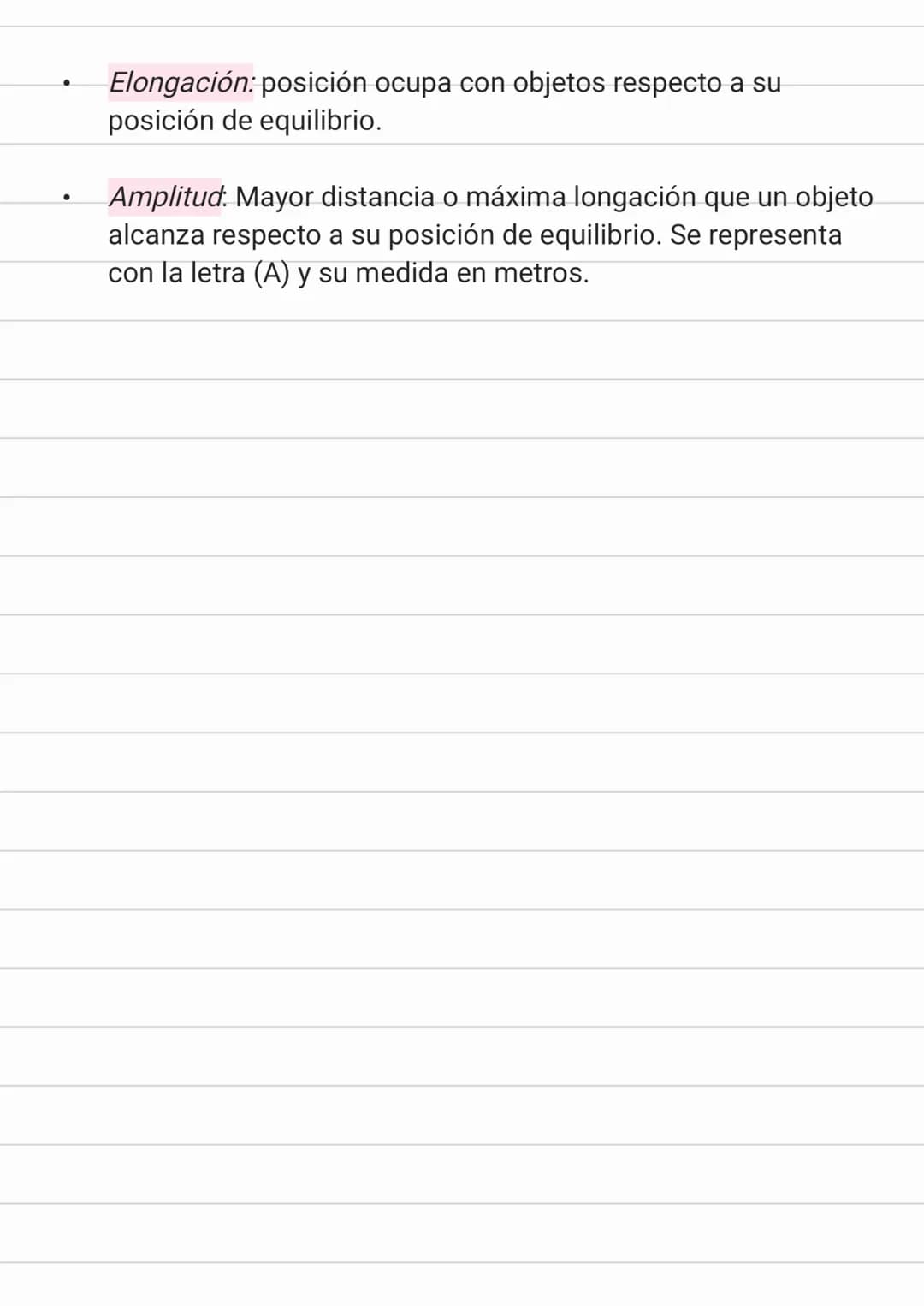 Movimiento Oscilatorio
Se produce cuando al trasladar un sistema de suposición de
equilibrio una fuerza restauradora lo obliga a desplazarse