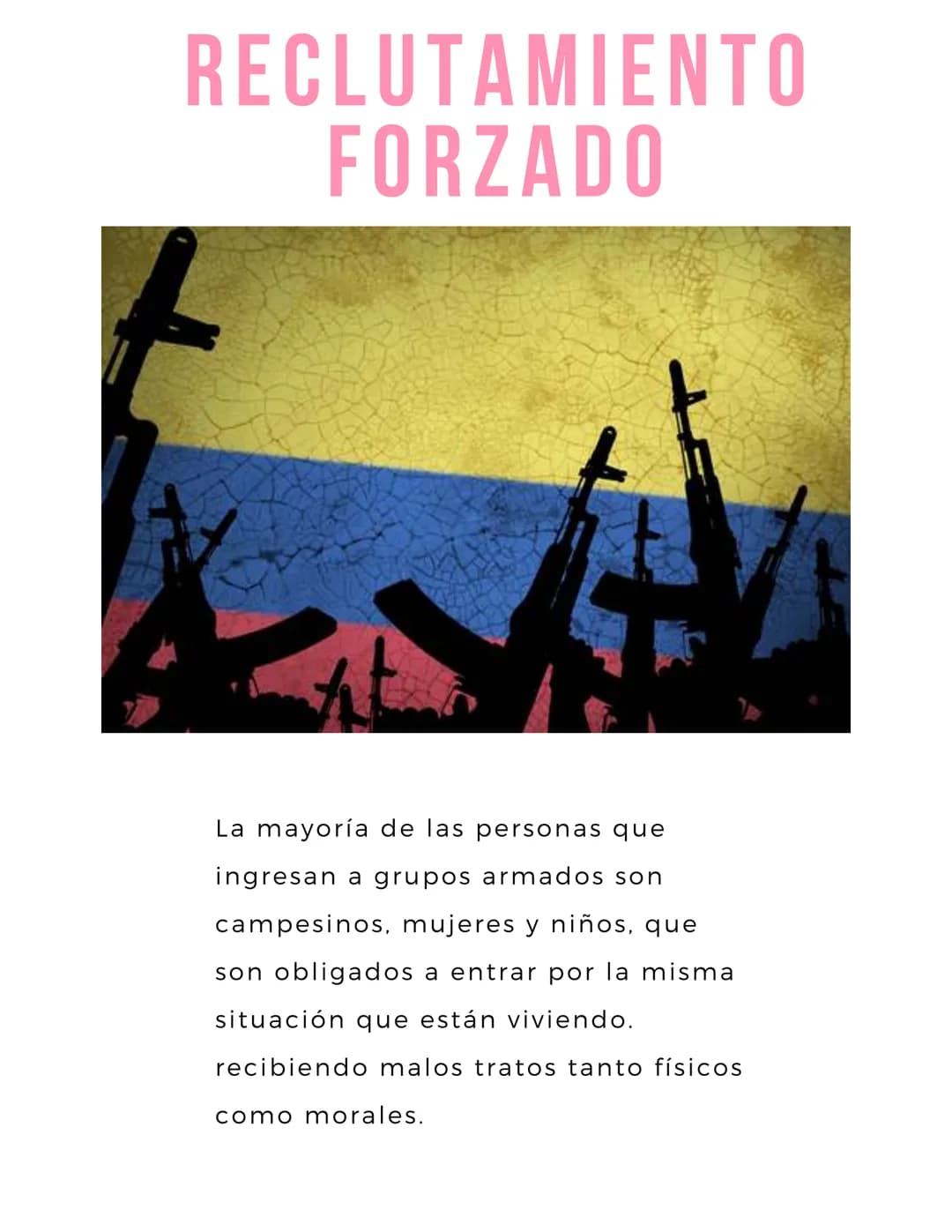 INDICE
3. INTRODUCCIÓN
4. HISTORIA
5. IMPACTO DEL CONFLICTO EN
NIÑOS
6. RECLUTAMIENTO FORZADO
7. CIFRAS DEL CONFLICTO ARMADO
8. CAUSAS Y EFE