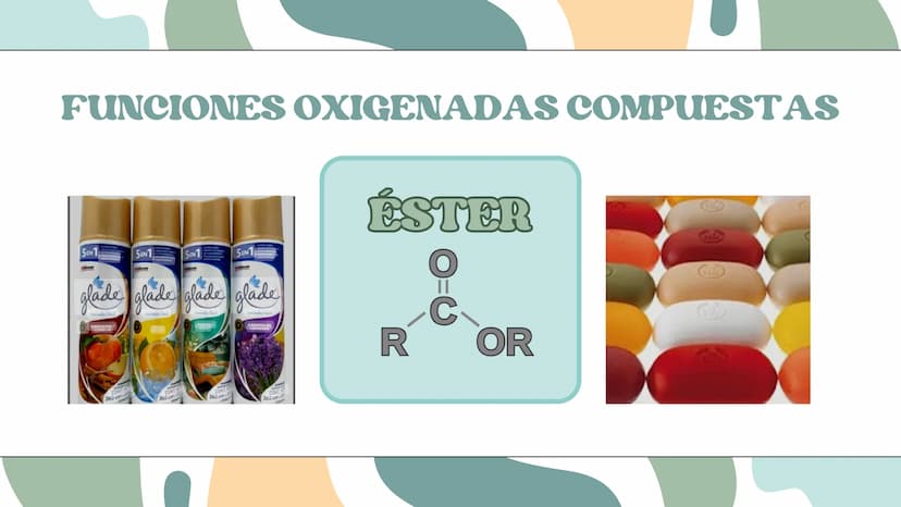 Funciones
Oxigenadas
Alcoholes, éteres, ester ¿Qué son las funciones
oxigenadas?
Las funciones oxigenadas son aquellas que aparte de
tener á