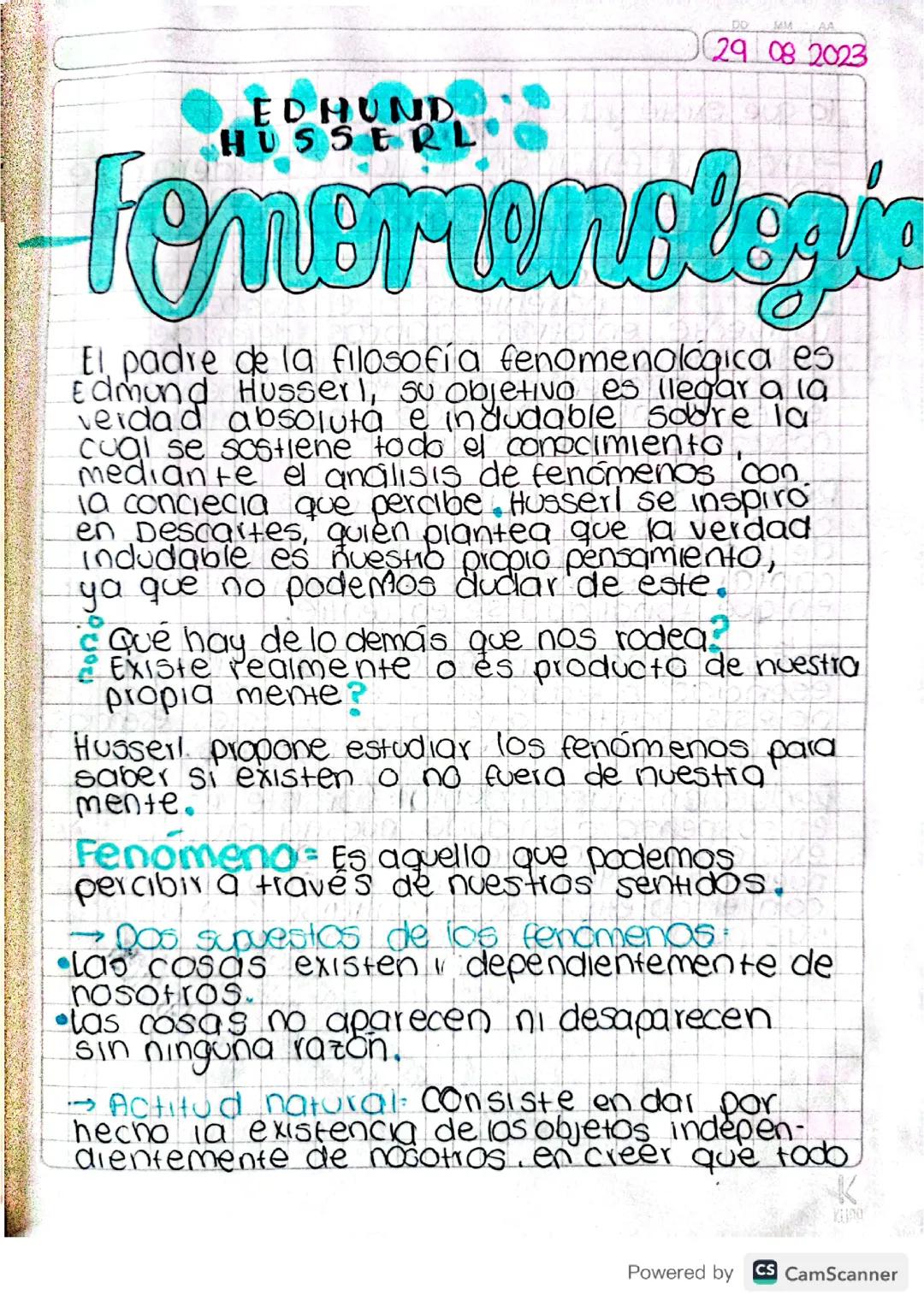 Fenomenología de Husserl: Introducción y Fundamentos