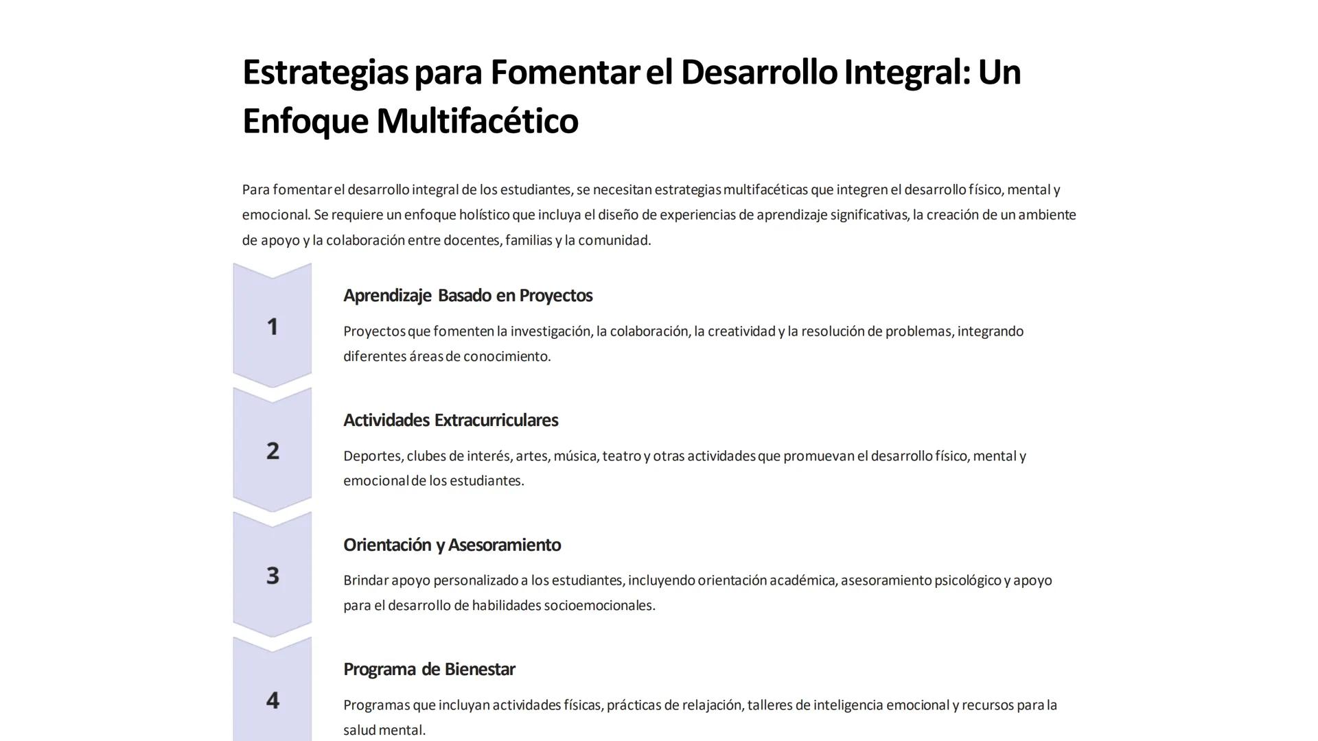 Desarrollo Integral de los
Estudiantes: Una Visión
Holística
La educación no se limita a la adquisición de conocimientos; se trata de un pro