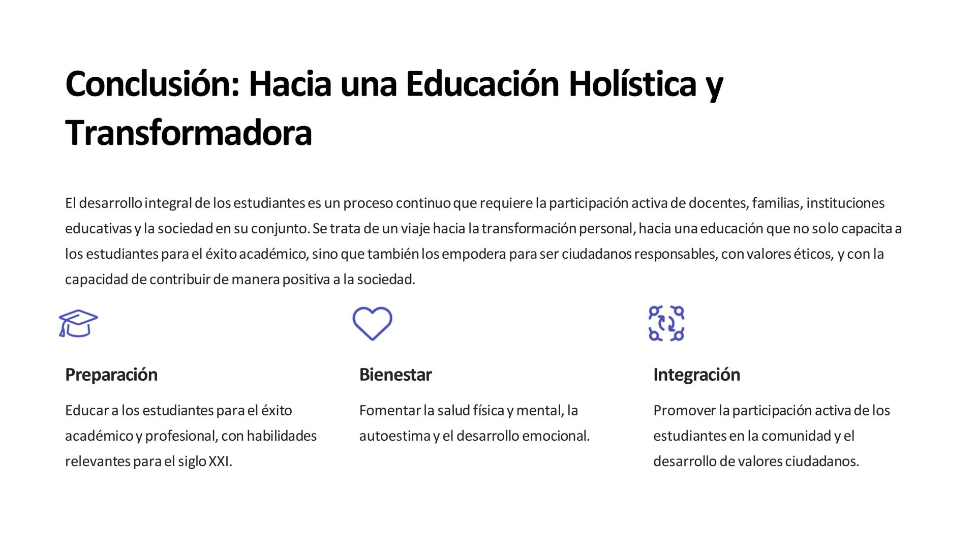Desarrollo Integral de los
Estudiantes: Una Visión
Holística
La educación no se limita a la adquisición de conocimientos; se trata de un pro