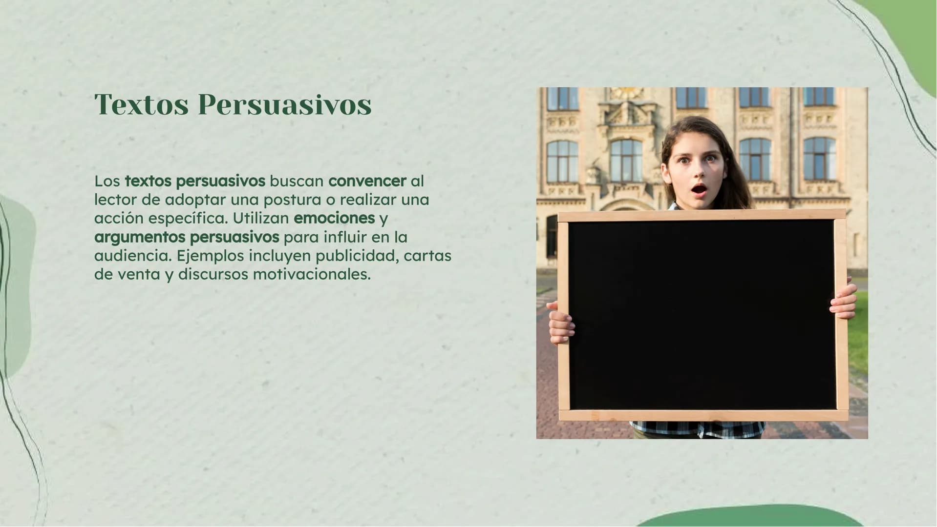 Tipos de Textos:
Explicación y Ejemplos Introducción
En esta presentación se abordarán los tipos de
textos y se presentarán ejemplos para su