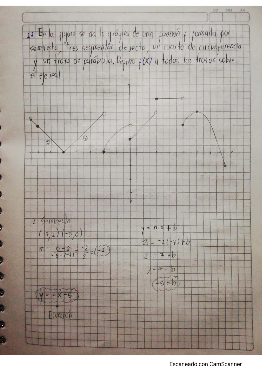 Funciones a tronos, parte entera y valor absoluto
14.
Tango
Dibuje ta gráfica de la conciós a trous dada y determine su deminisly
-1(x+7) 51