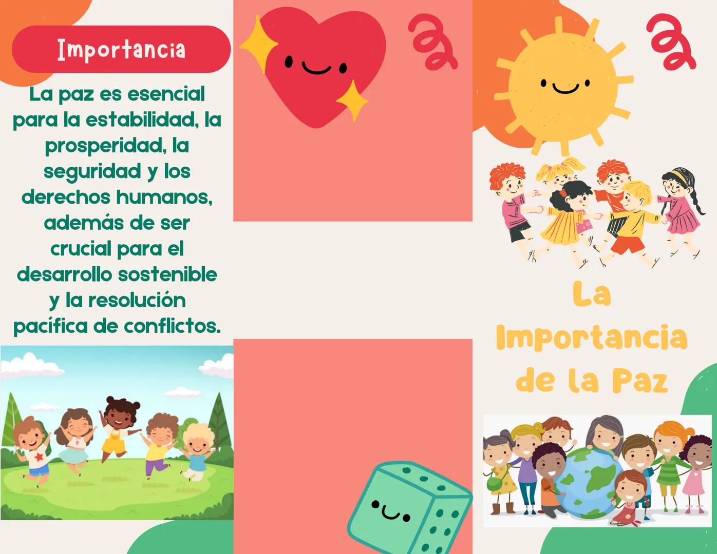 Importancia

La paz es esencial
para la estabilidad, la
prosperidad, la
seguridad y los
derechos humanos,
además de ser
crucial para el
desa