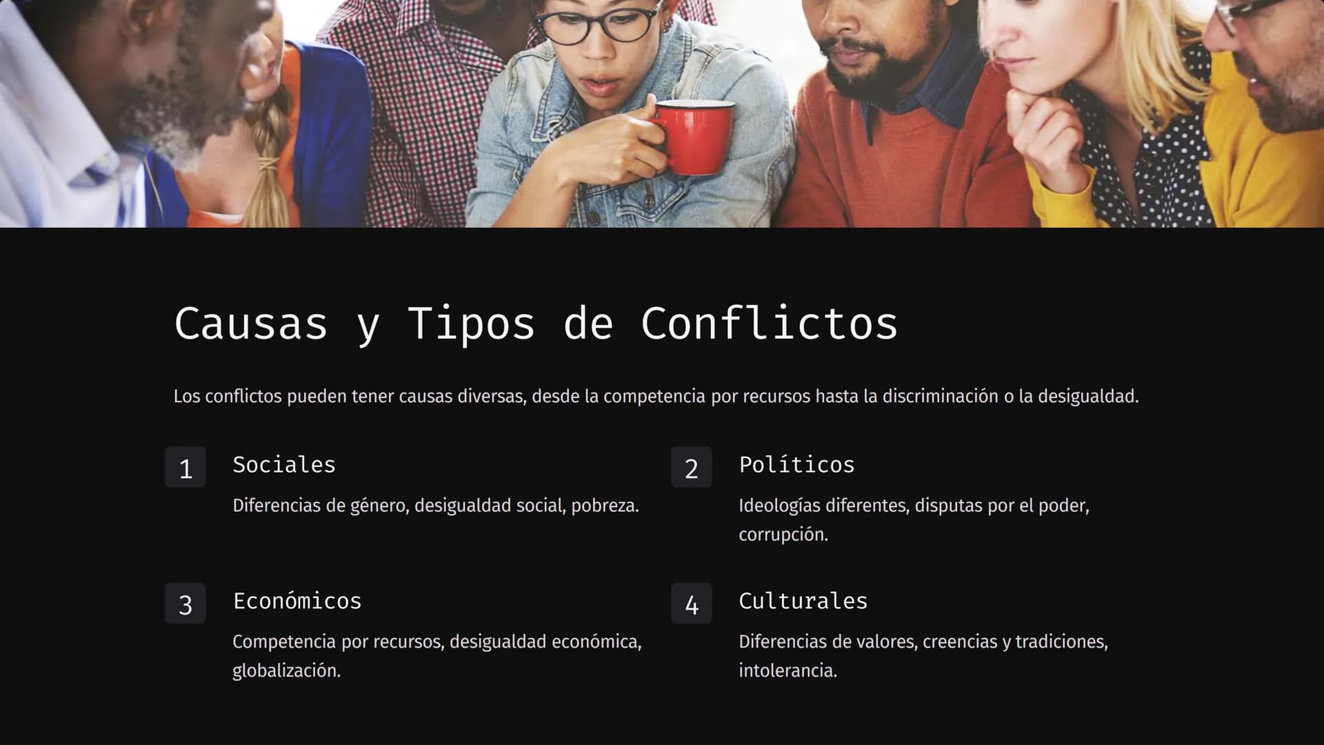 GEN 2
BLM
WHITE SILENCE
VIOLENCE!
BLACK LIVES MATTE
TACK LINE
TER
LATIN
BLACK
Cultura de Paz
y Resolución
de Conflictos
La cultura de paz es