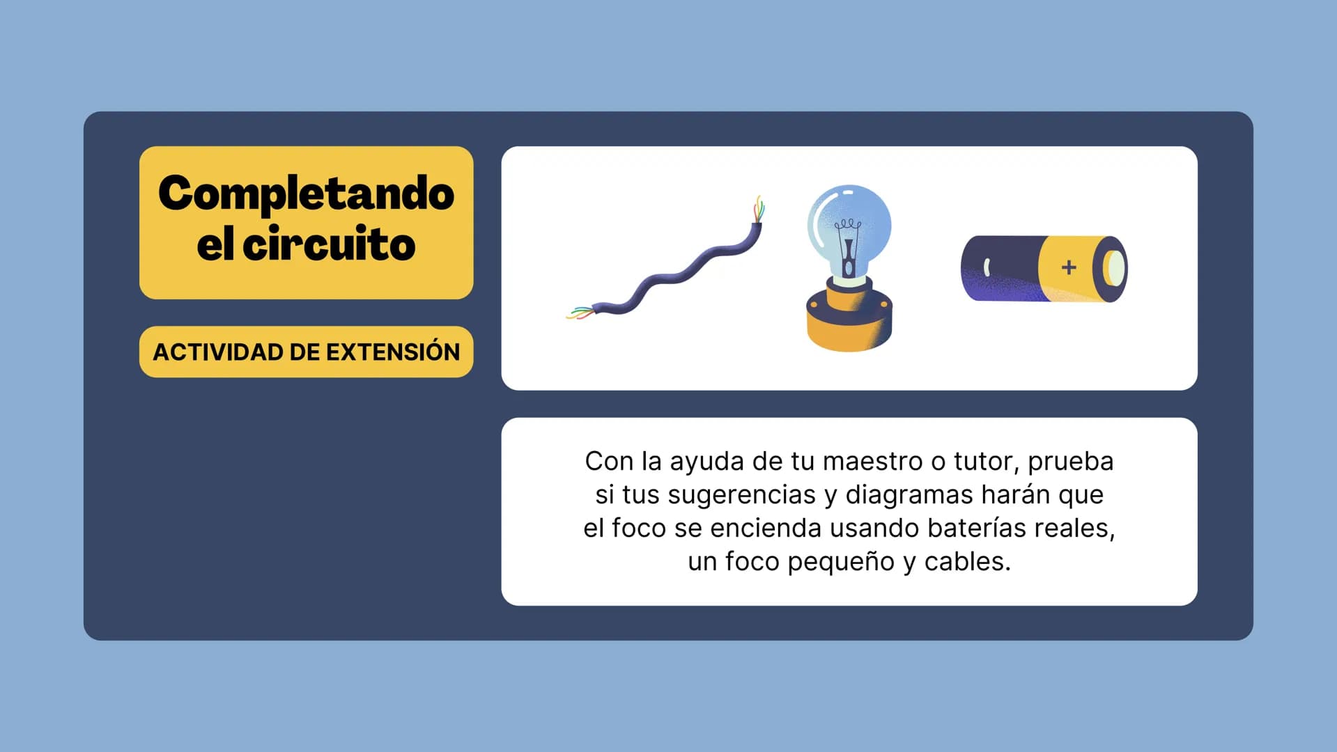 LILLO
Circuitos
Exploración de los componentes de un circuito
elle El enfoque de hoy
• El circuito eléctrico
Componentes del circuito eléctr