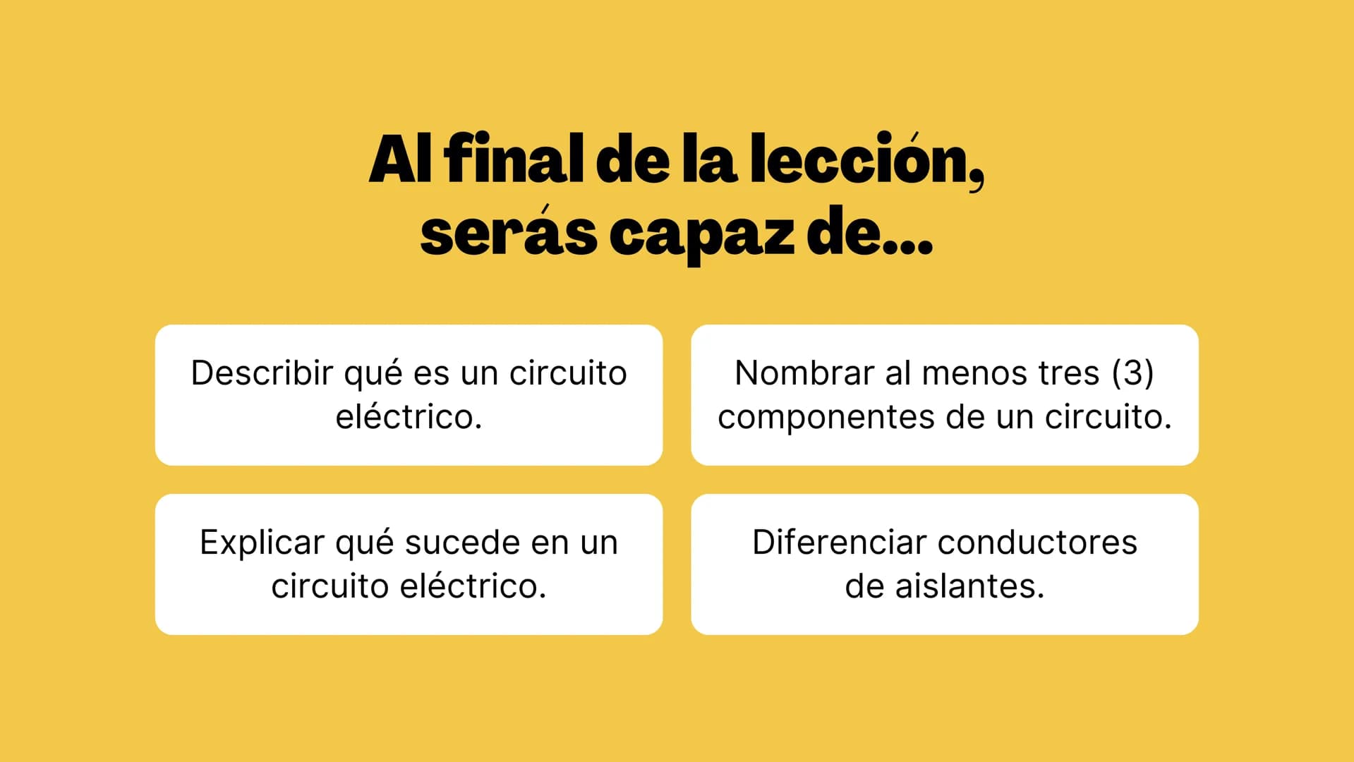 LILLO
Circuitos
Exploración de los componentes de un circuito
elle El enfoque de hoy
• El circuito eléctrico
Componentes del circuito eléctr