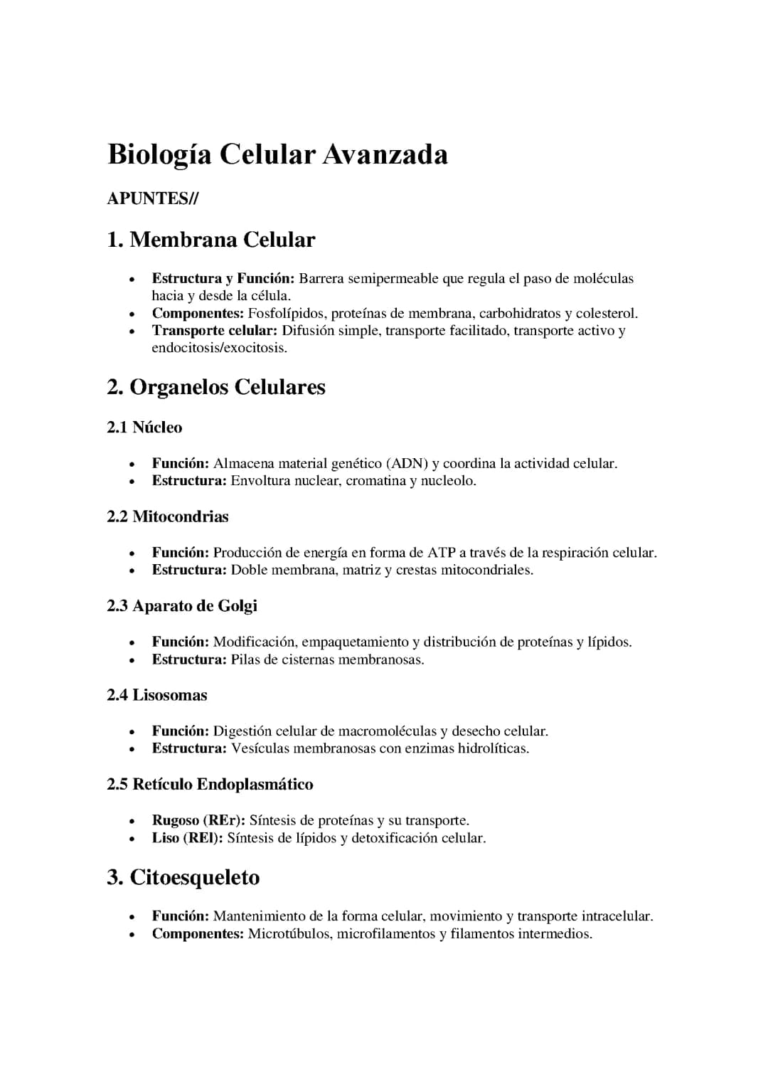 Biología Celular Avanzada