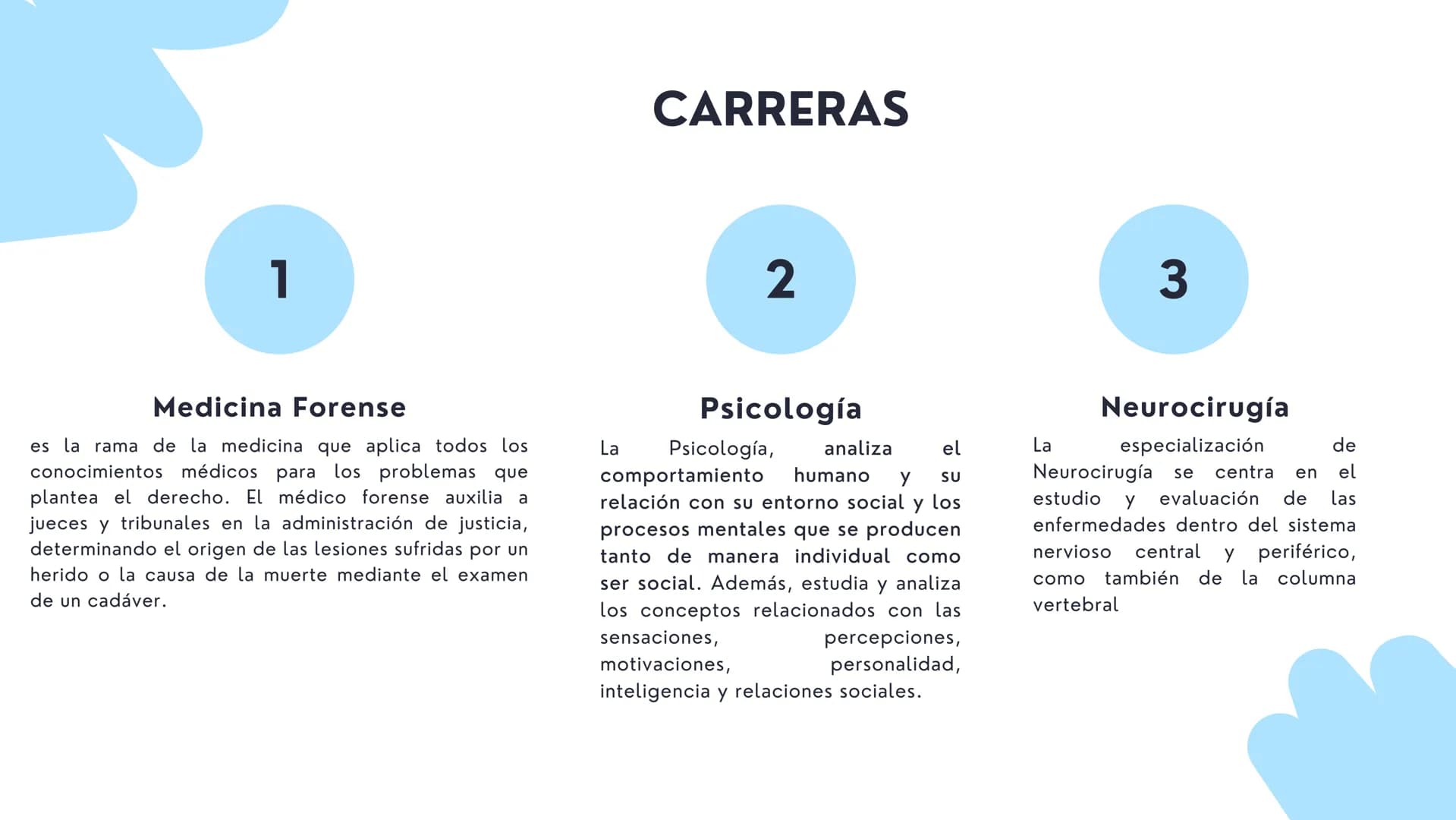 MEDICINA
La carrera de los apasionados por el ser humano! INTRODUCCION:
La rama medicinal consiste en
mantener y promover la salud, así
como