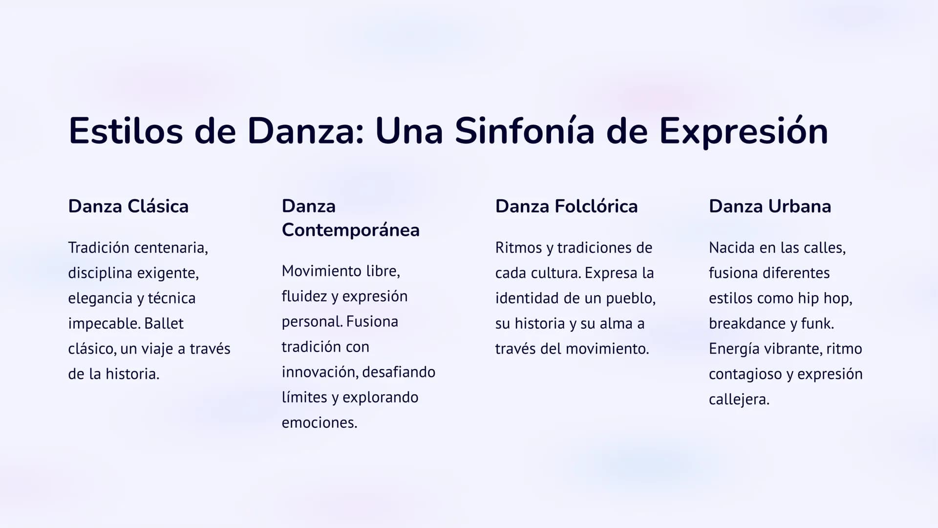 Danza y
Movimiento: Un viaje
de expresión
Bienvenidos a este viaje exploratorio al fascinante mundo de la
danza y el movimiento. Descubrirem