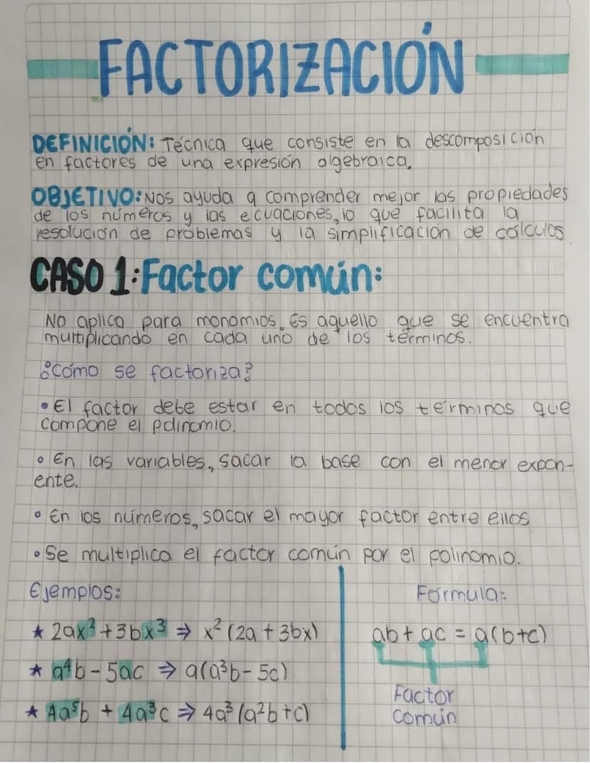 FACTORIZACIÓN
DEFINICION: Tecnica que consiste en la descomposicion
en factores de una expresión algebraica.
OBJETIVO:NOS ayuda a comprender