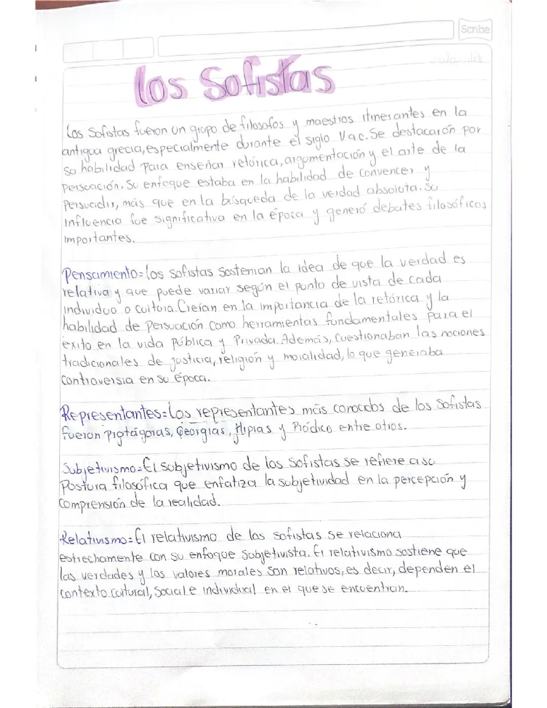 Los Sofistas: Pensamiento y Representantes