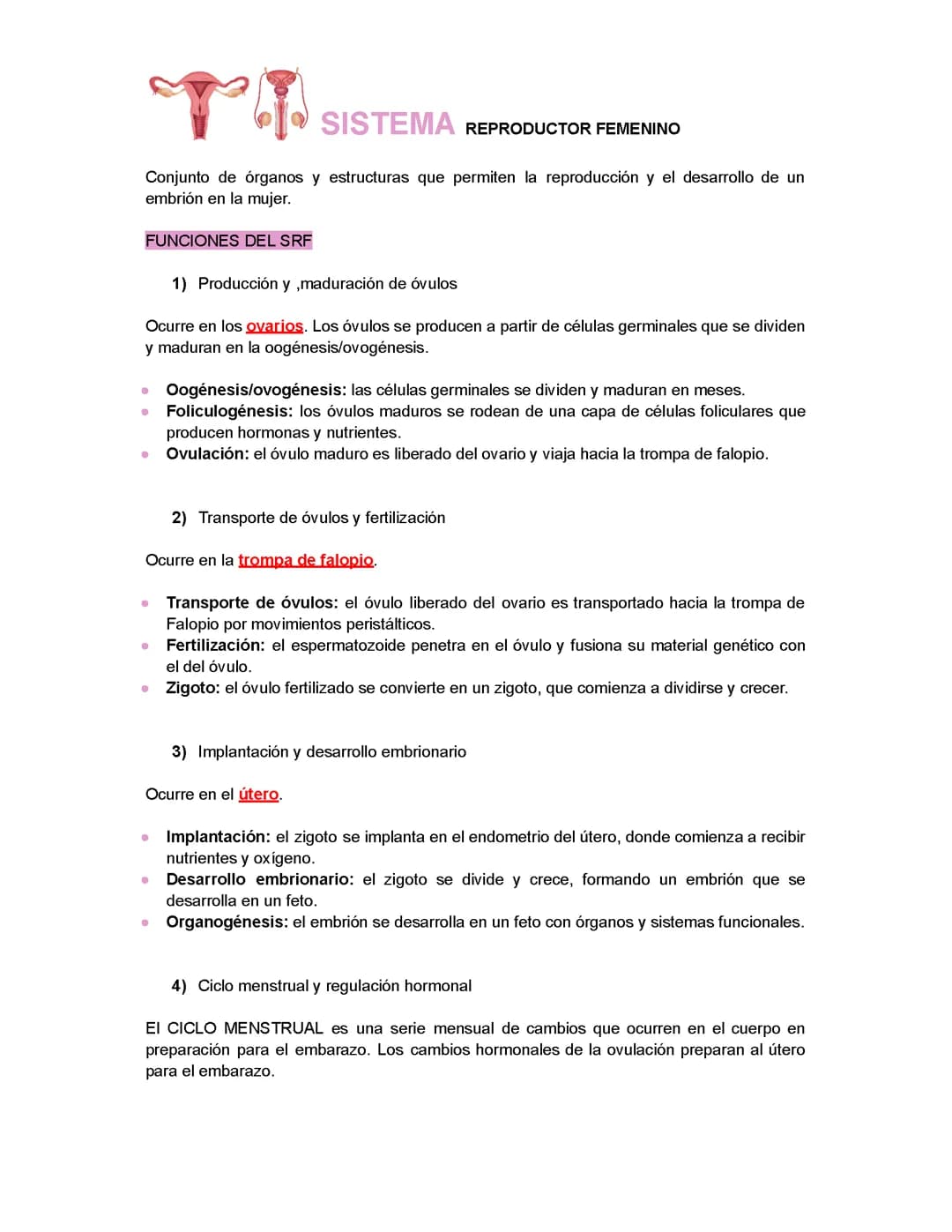 SISTEMA REPRODUCTOR FEMENINO