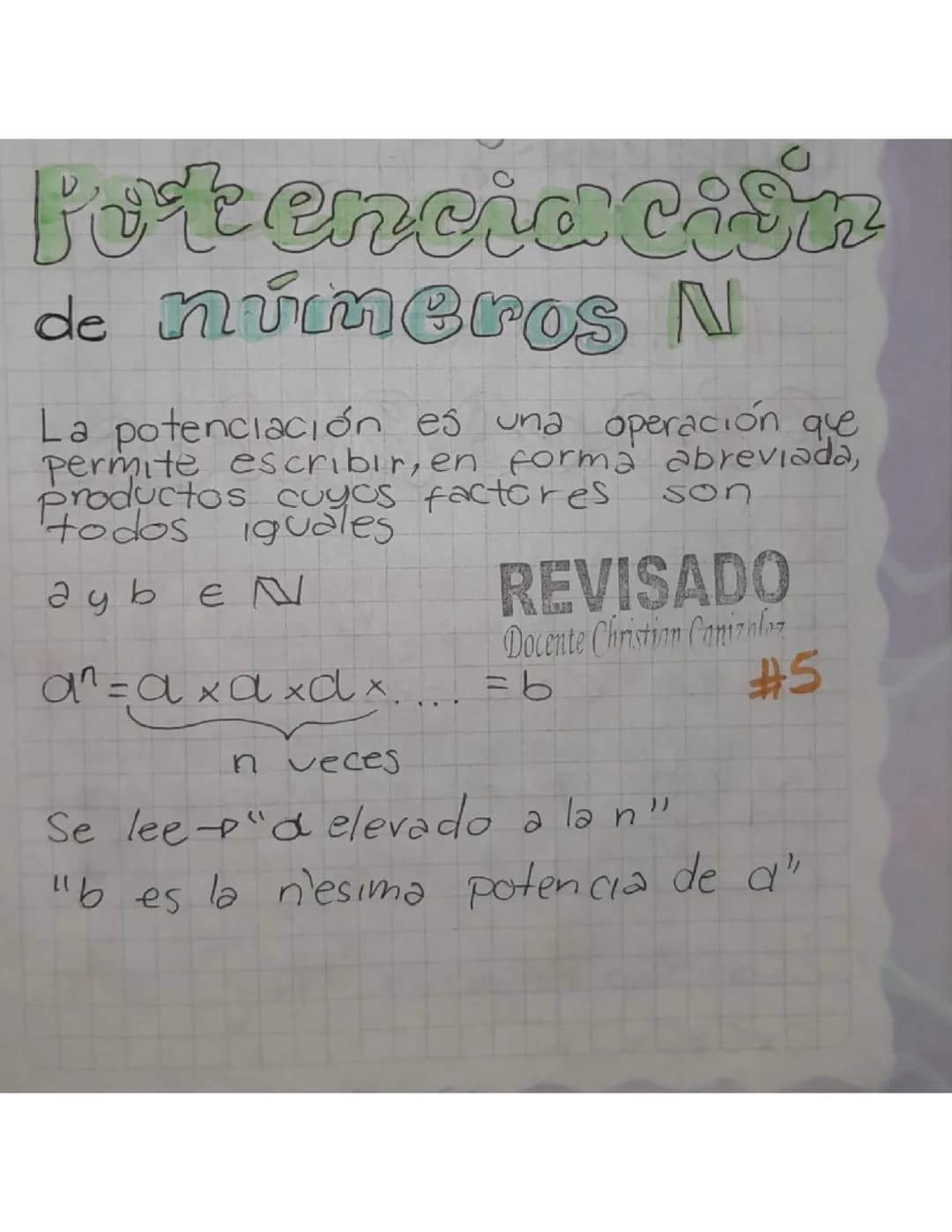Potenciacion en números naturales