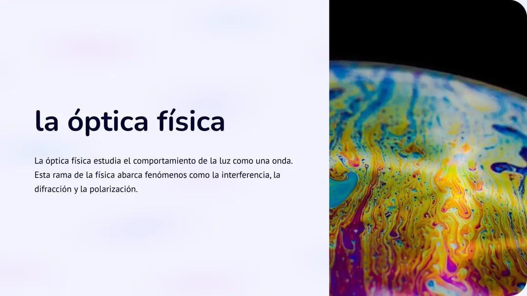 Óptica física: Principales fenómenos y conceptos clave