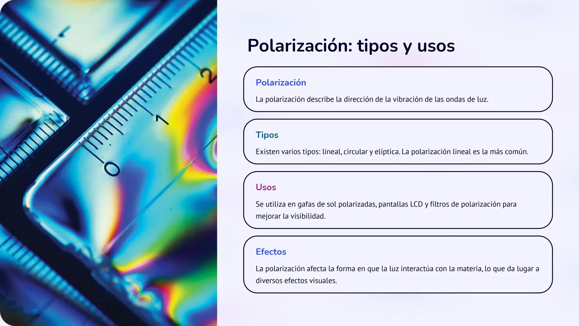 # la óptica física

La óptica física estudia el comportamiento de la luz como una onda.
Esta rama de la física abarca fenómenos como la inte