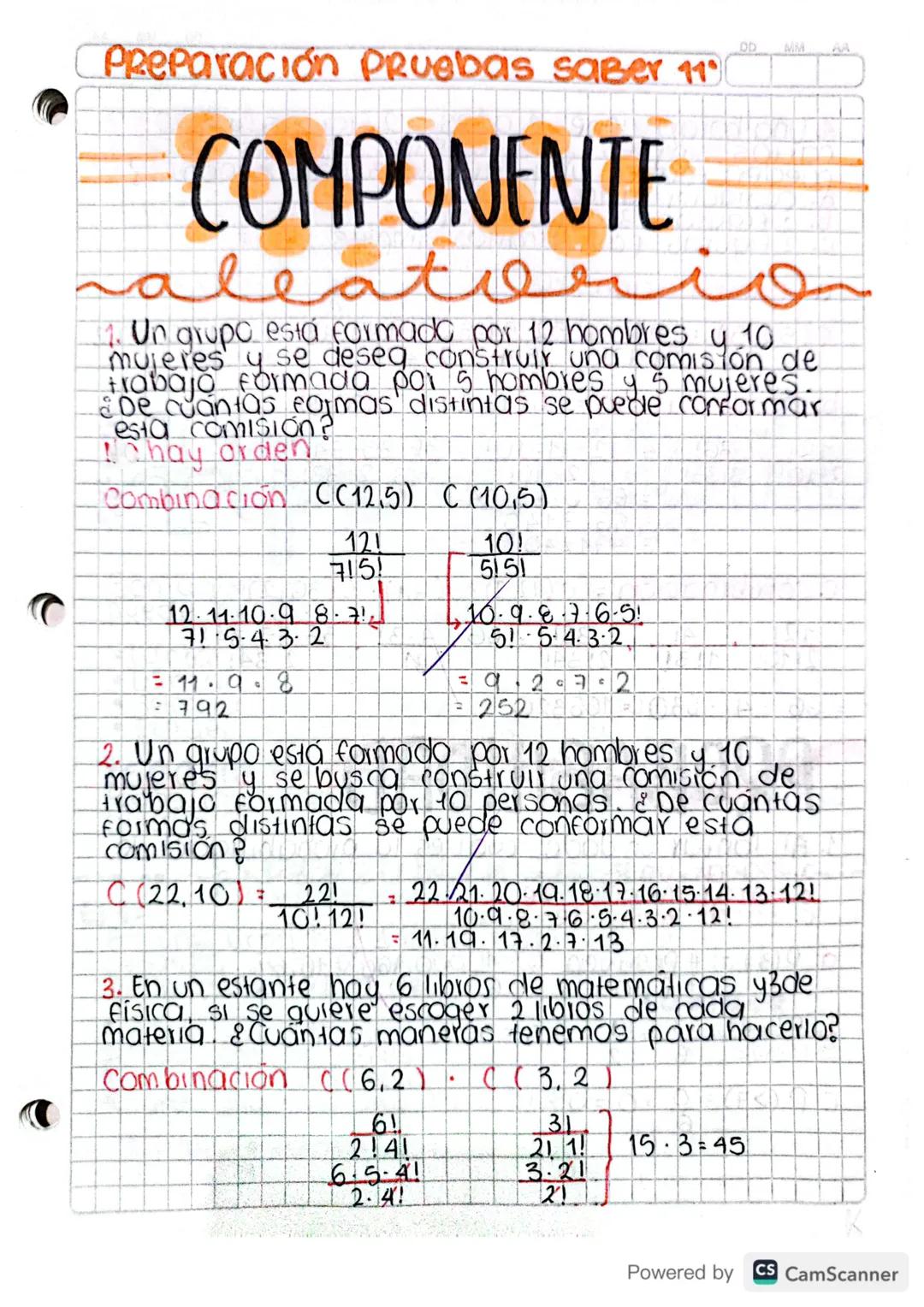# Preparación Pruebas saber 11

# COMPONENTE

eats

11. Un grupo está formado por 12 hombres y 10
mujeres y se deseg construly una comisión 