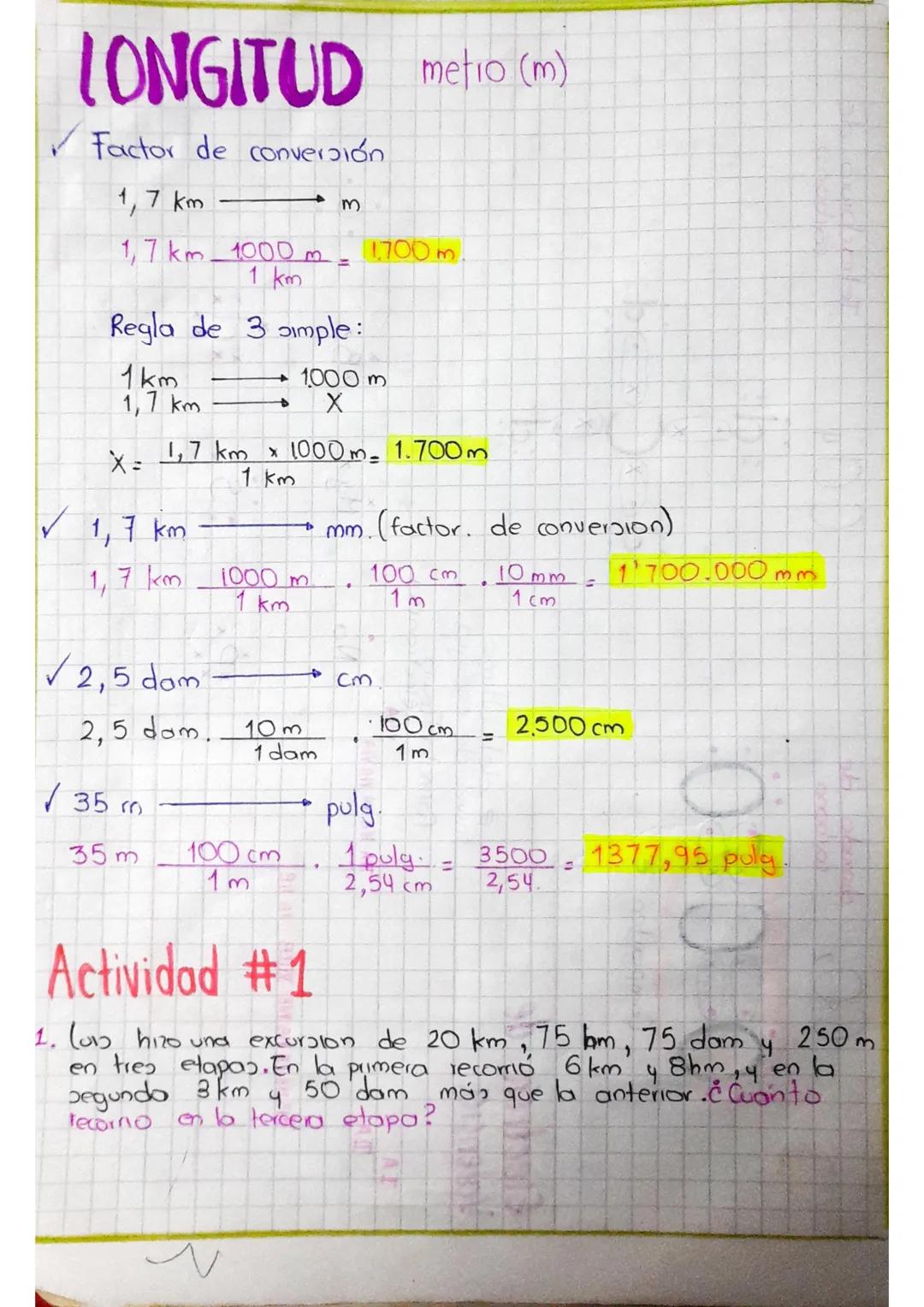 cálculo de la longitud