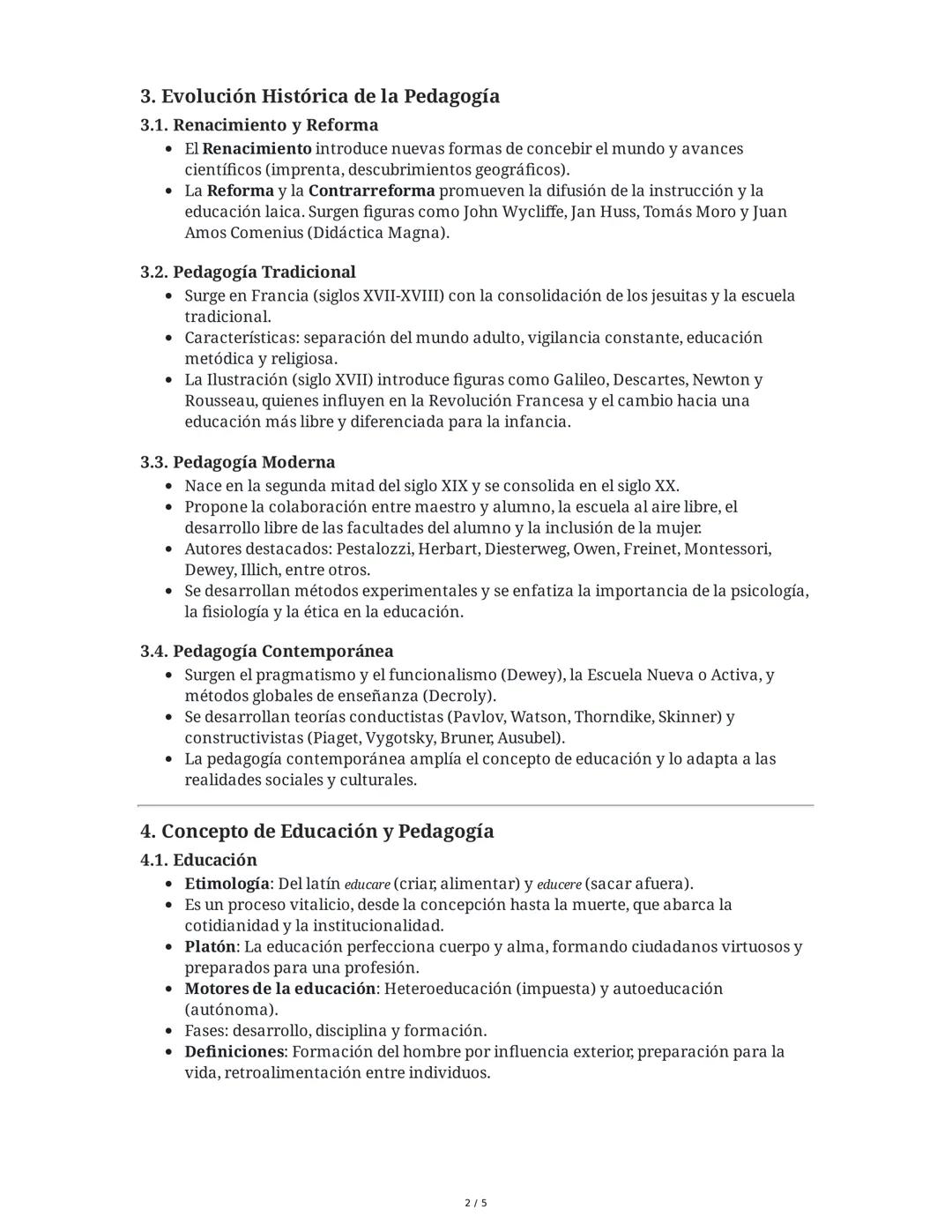 Resumen Integral: Historia, Conceptualización y Perspectivas de
la Pedagogía
1. Introducción: Diferencia entre Historia de la Educación y Pe