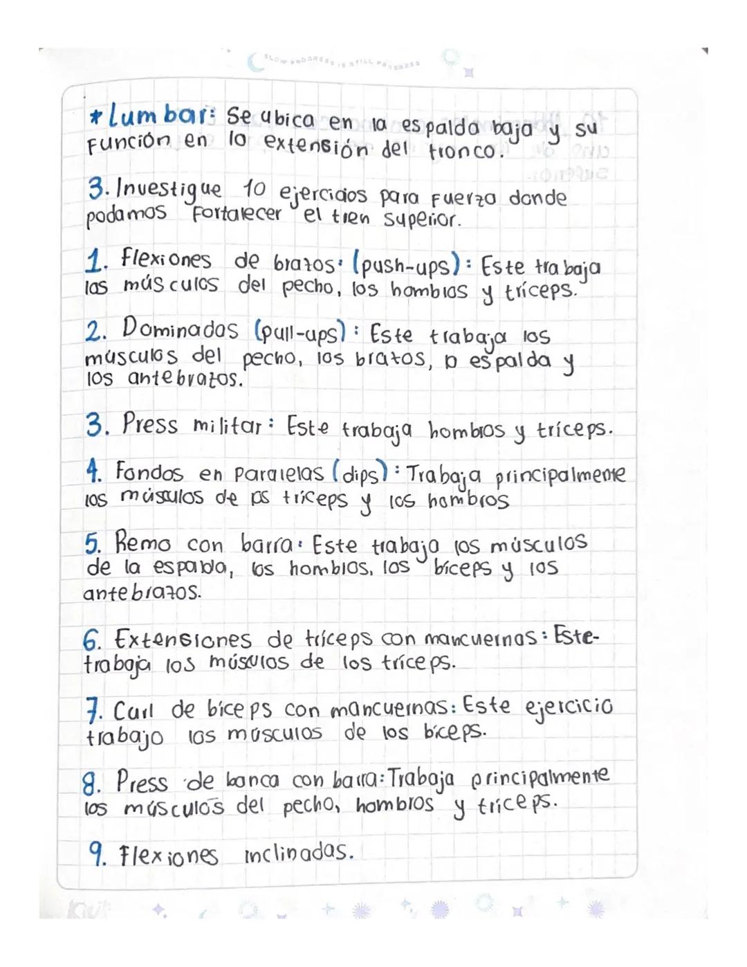 C
Investigación
¿Qué es el tren superior de nuestro
cuerpo?
201
2
1071992
El tren Superior es uno de los grupos musculares *
en los que se d
