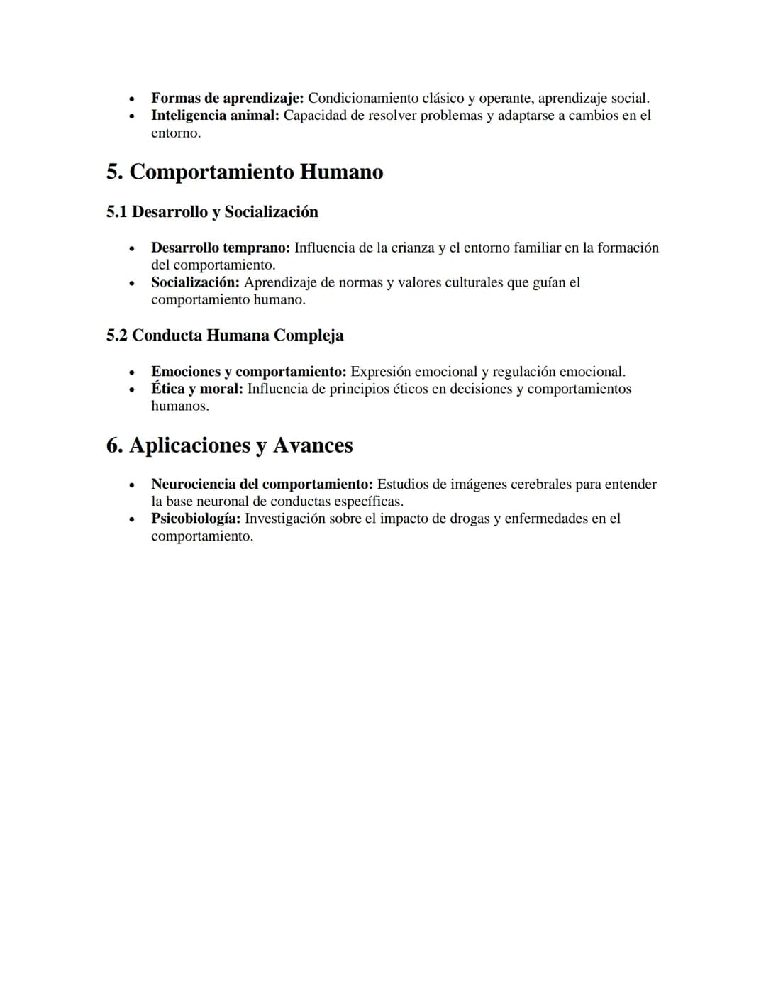 Biología del Comportamiento
APUNTES//
1. Definición y Enfoque
•
•
Definición: Estudio de cómo los organismos se comportan en respuesta a est