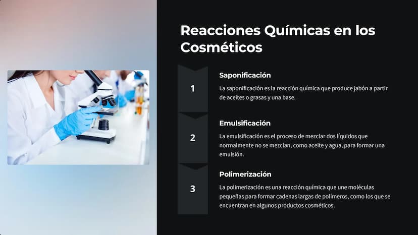 Creamstime
roascine
G
tem/t
Química de los
Cosméticos
La química cosmética es un campo fascinante que explora la
composición, las reacciones