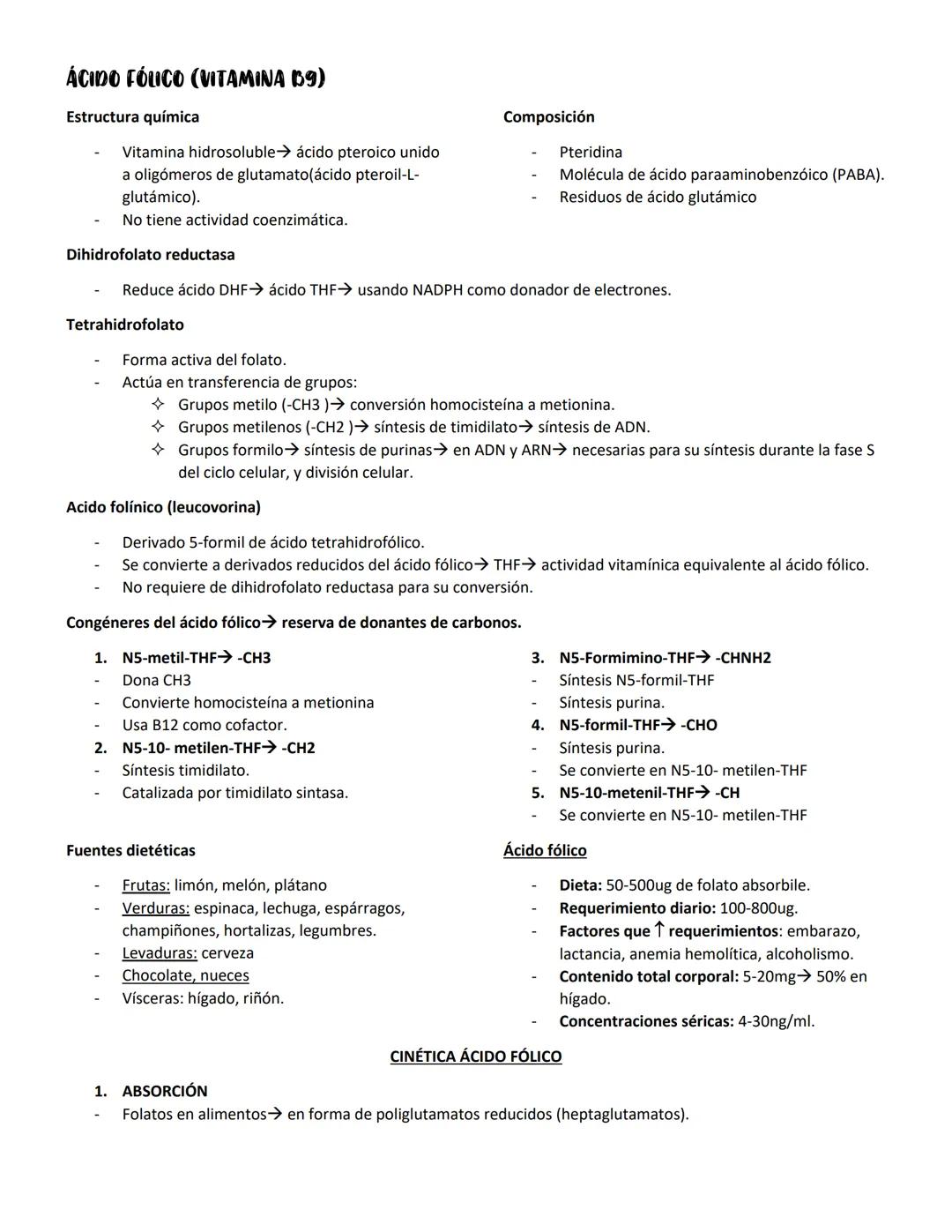 Vitamina B12
Estructura química
Vitamina B12
y ácido folico
Complejo hexacoordinado de Cobalto.
Composición
1. Núcleo corrínico→ Grupo plana
