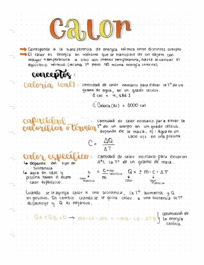 calor
Corresponde a la transferencia de energía termica entre distintos cuerpos
El calor es. energía en transito que se transfiere de un obj