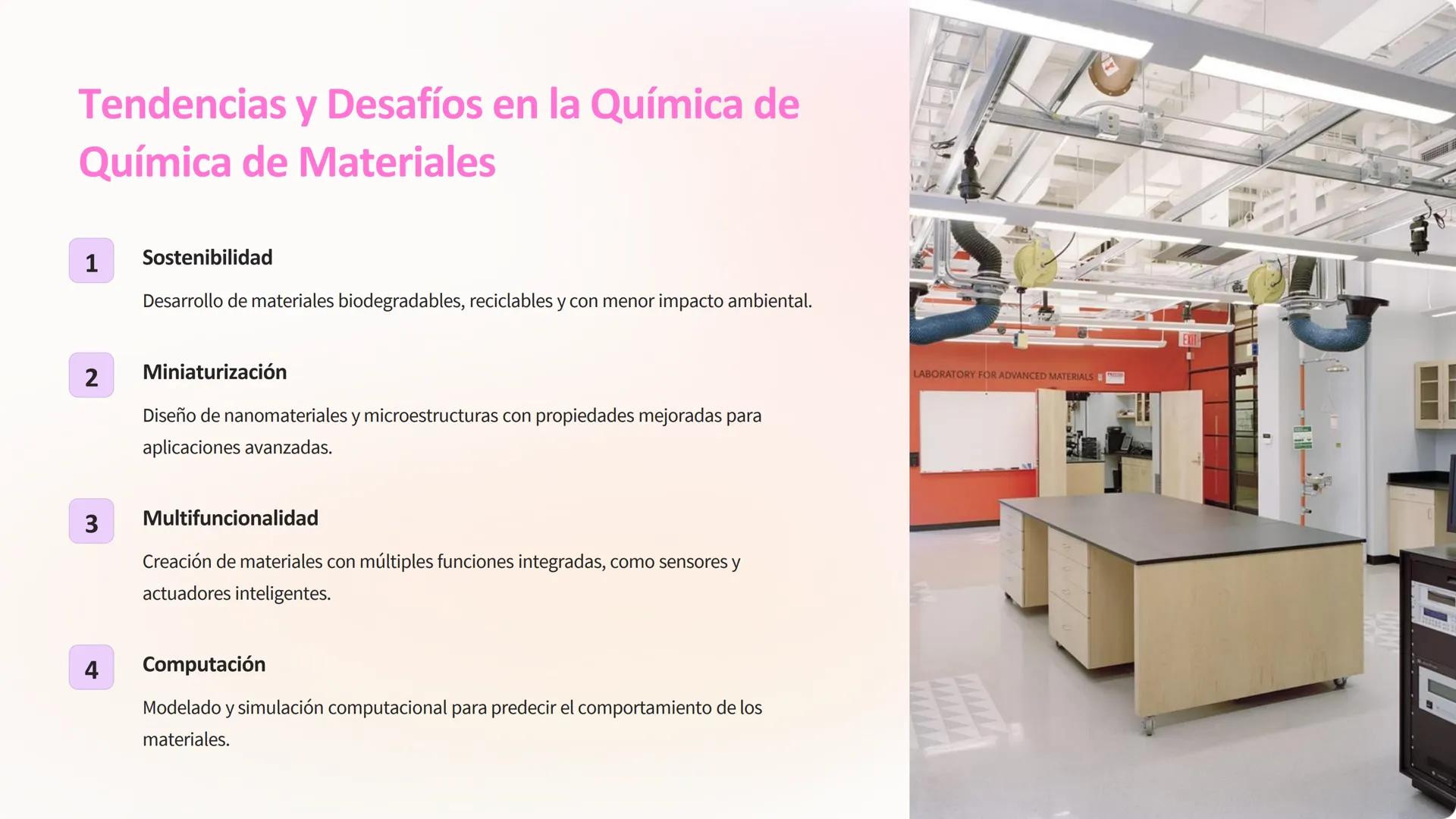 -100
80
60
40
Química de los
Materiales
Esta presentación brindará una introducción general a los principales
tipos de materiales estudiados