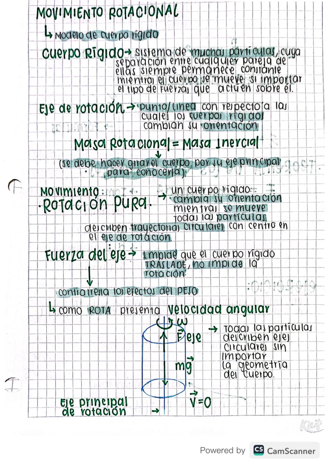 MOVIMIENTO ROTACIONAL
↳ Modelo de cuerpo rígido
Cuerpo Rigido sistema de muchaj partículas, cuya
separación entre cualquier pareja de
ellas 