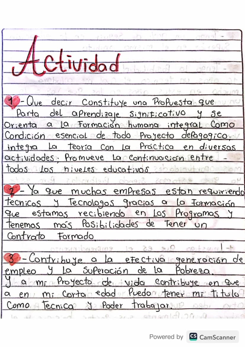 Actividad
- Que decir constituye una Propuesta que avinu
Parta del aprendizaje Significativo y se
Orienta
a La Formación humana integral Com