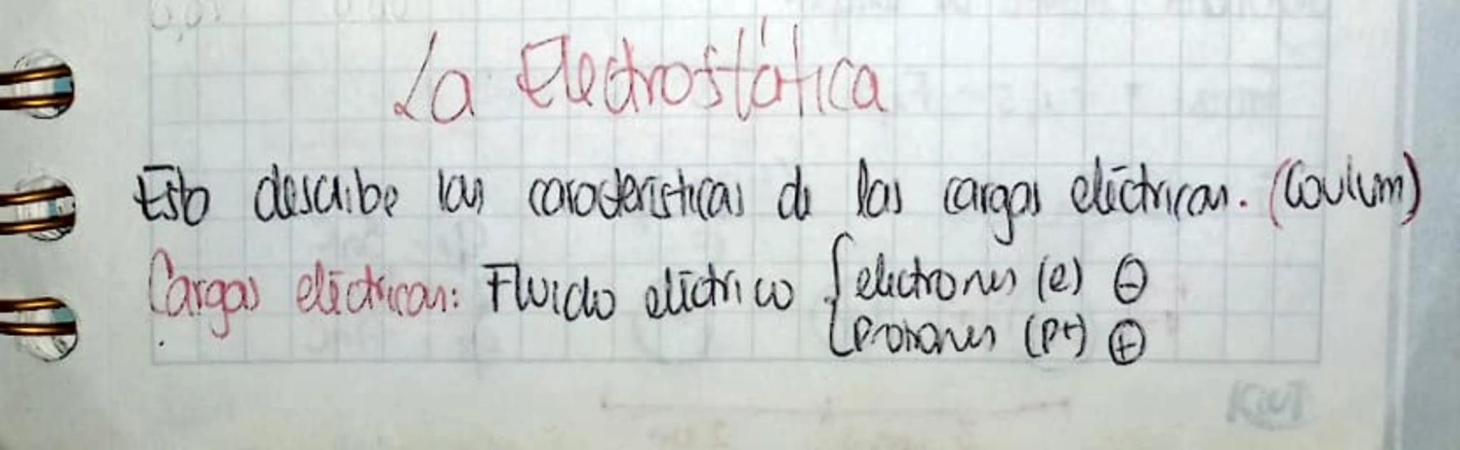 La Electrostatica
Esb describe las corodteristicas de las cargos eléctricas. (Coulum)
Cargas electrican: Fluido electrico felectrones (e) 0
